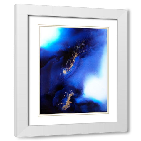 Indigo Expanse White Modern Wood Framed Art Print with Double Matting by Storms, Alyson