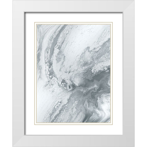 Marble Grey White Modern Wood Framed Art Print with Double Matting by Storms, Alyson