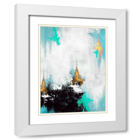 Parallel Gold 1 White Modern Wood Framed Art Print with Double Matting by Storms, Alyson