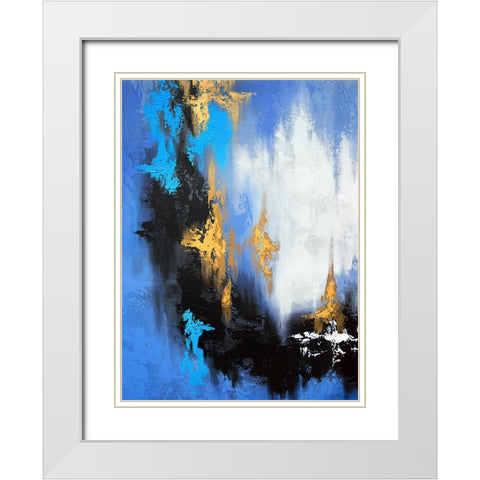 Parallel Gold 2 White Modern Wood Framed Art Print with Double Matting by Storms, Alyson