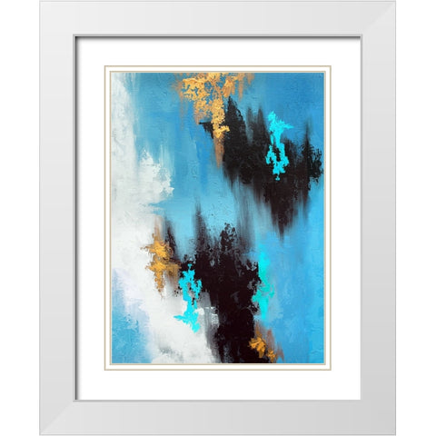 Parallel Gold 3 White Modern Wood Framed Art Print with Double Matting by Storms, Alyson