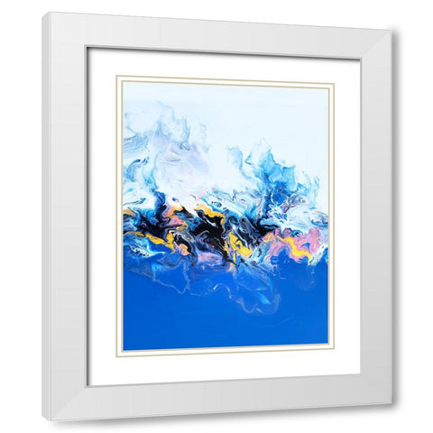 Periwinkle Rainbow White Modern Wood Framed Art Print with Double Matting by Storms, Alyson