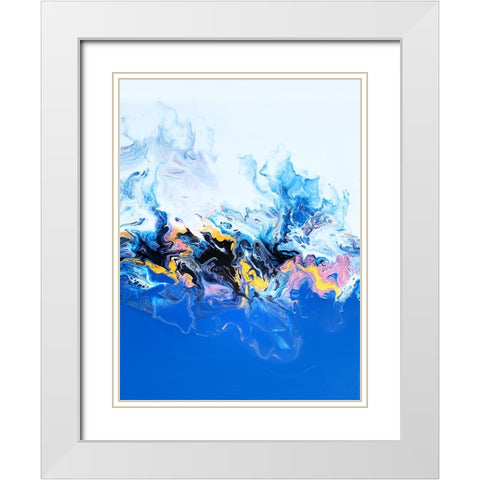 Periwinkle Rainbow White Modern Wood Framed Art Print with Double Matting by Storms, Alyson