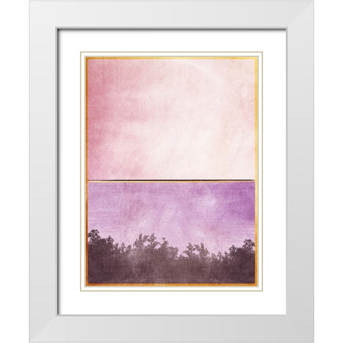 Pink and Yellow 1 White Modern Wood Framed Art Print with Double Matting by Storms, Alyson
