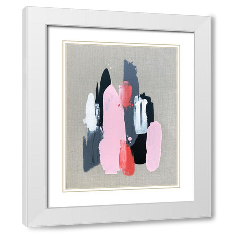 Pink Black and Grey 1 White Modern Wood Framed Art Print with Double Matting by Storms, Alyson