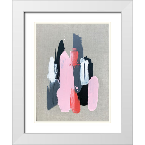 Pink Black and Grey 1 White Modern Wood Framed Art Print with Double Matting by Storms, Alyson