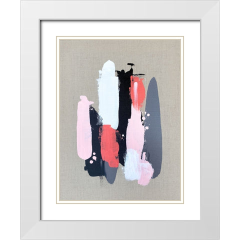 Pink Black and Grey 2 White Modern Wood Framed Art Print with Double Matting by Storms, Alyson