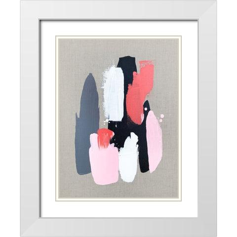 Pink Black and Grey 3 White Modern Wood Framed Art Print with Double Matting by Storms, Alyson