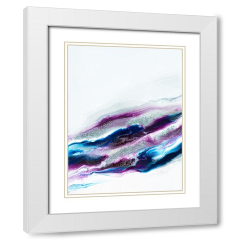 Purple and Blue Sparkles White Modern Wood Framed Art Print with Double Matting by Storms, Alyson