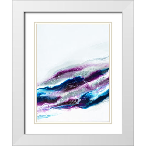 Purple and Blue Sparkles White Modern Wood Framed Art Print with Double Matting by Storms, Alyson