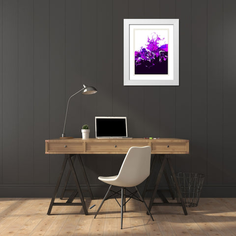 Purple Colorful Wave White Modern Wood Framed Art Print with Double Matting by Storms, Alyson