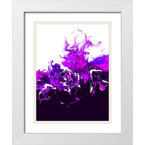 Purple Colorful Wave White Modern Wood Framed Art Print with Double Matting by Storms, Alyson