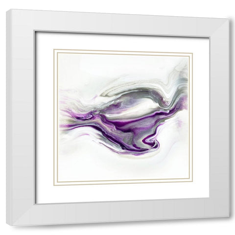 Purple Granite White Modern Wood Framed Art Print with Double Matting by Storms, Alyson