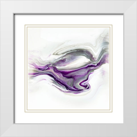 Purple Granite White Modern Wood Framed Art Print with Double Matting by Storms, Alyson
