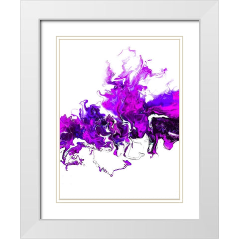 Purple Colorful White Wave White Modern Wood Framed Art Print with Double Matting by Storms, Alyson