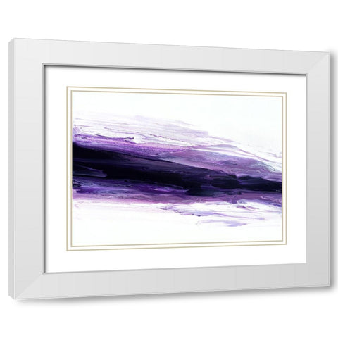 Purple Wave White Modern Wood Framed Art Print with Double Matting by Storms, Alyson