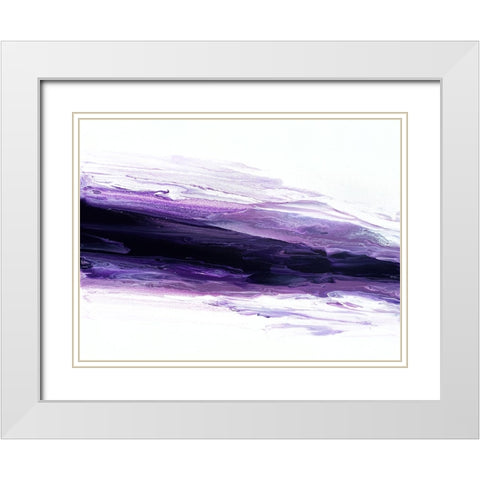Purple Wave White Modern Wood Framed Art Print with Double Matting by Storms, Alyson