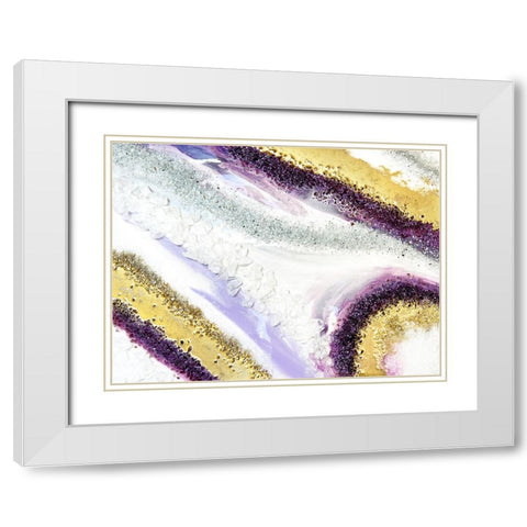 Purplei Agate White Modern Wood Framed Art Print with Double Matting by Storms, Alyson
