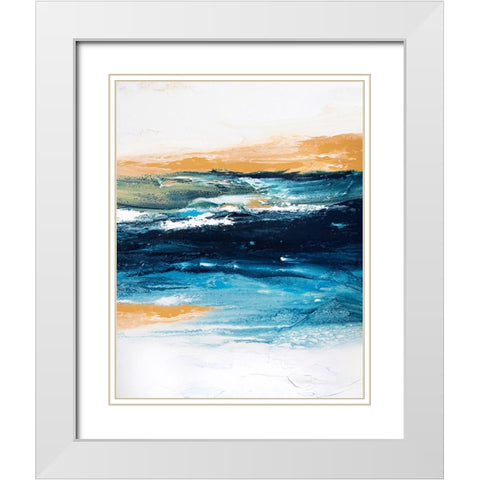 Rainbow Stripes 2 White Modern Wood Framed Art Print with Double Matting by Storms, Alyson