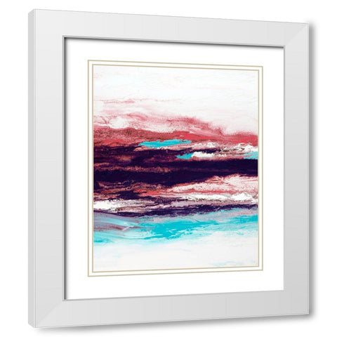 Rainbow Stripes 3 White Modern Wood Framed Art Print with Double Matting by Storms, Alyson