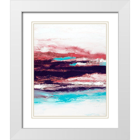 Rainbow Stripes 3 White Modern Wood Framed Art Print with Double Matting by Storms, Alyson