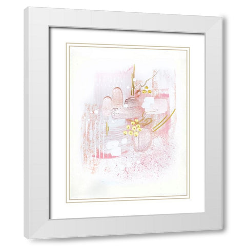 Rose and Gold Light 1 White Modern Wood Framed Art Print with Double Matting by Storms, Alyson