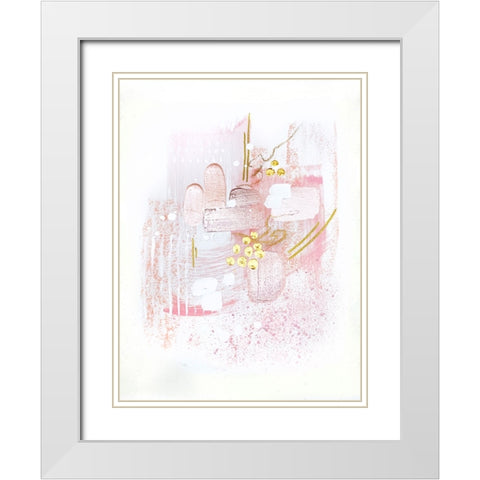 Rose and Gold Light 1 White Modern Wood Framed Art Print with Double Matting by Storms, Alyson
