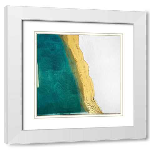 Sand Meets Ocean White Modern Wood Framed Art Print with Double Matting by Storms, Alyson