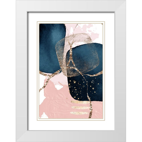 Fabulously Navy-3 White Modern Wood Framed Art Print with Double Matting by Ann Moss, Sally