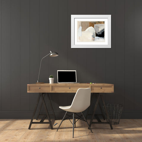 Style Abstract White Modern Wood Framed Art Print with Double Matting by Hobday, Dan
