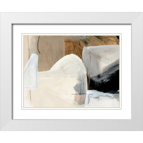 Style Abstract White Modern Wood Framed Art Print with Double Matting by Hobday, Dan