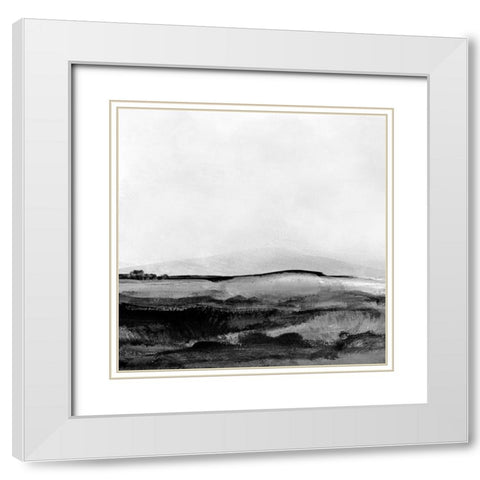 Mono Landscape No1 White Modern Wood Framed Art Print with Double Matting by Hobday, Dan