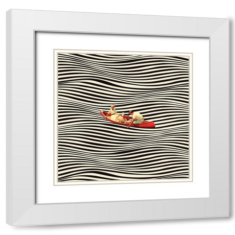 The Real Boat Trip White Modern Wood Framed Art Print with Double Matting by Taudalpoi