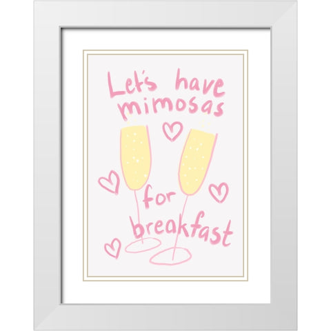 Mimosas White Modern Wood Framed Art Print with Double Matting by Fritsch, Athene