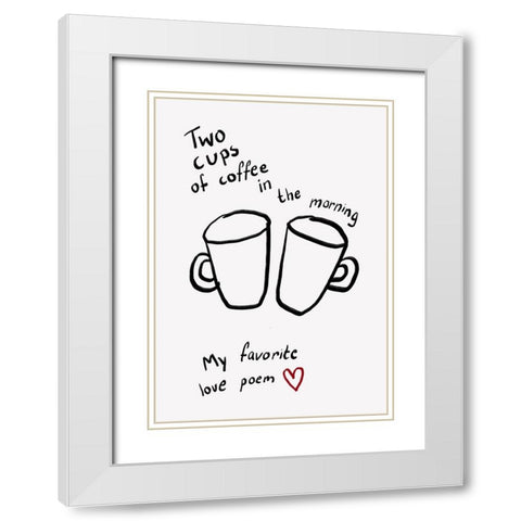 Two Cups White Modern Wood Framed Art Print with Double Matting by Fritsch, Athene