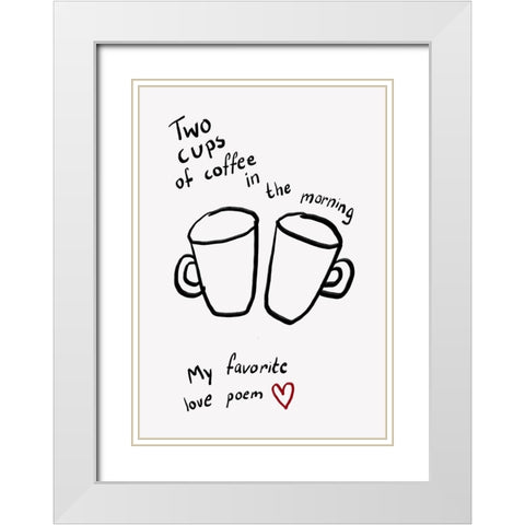 Two Cups White Modern Wood Framed Art Print with Double Matting by Fritsch, Athene