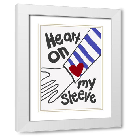 Heart On My Sleeve White Modern Wood Framed Art Print with Double Matting by Fritsch, Athene