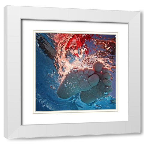 Splash ! White Modern Wood Framed Art Print with Double Matting by Frick, Christine