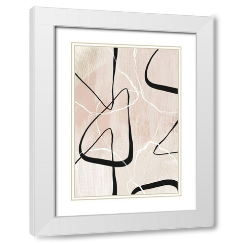 White Lines 1 White Modern Wood Framed Art Print with Double Matting by Ann Moss, Sally