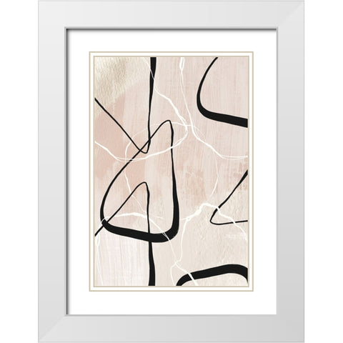 White Lines 1 White Modern Wood Framed Art Print with Double Matting by Ann Moss, Sally