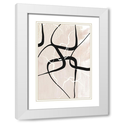 White Lines 2 White Modern Wood Framed Art Print with Double Matting by Ann Moss, Sally