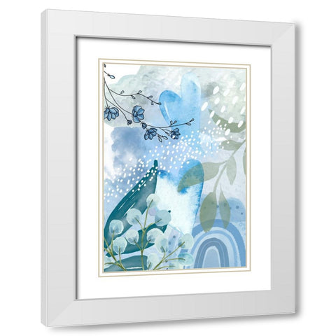 Iceberg Blue-2 White Modern Wood Framed Art Print with Double Matting by Ann Moss, Sally