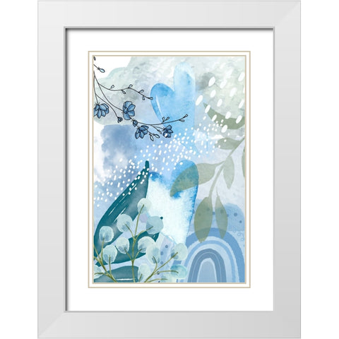 Iceberg Blue-2 White Modern Wood Framed Art Print with Double Matting by Ann Moss, Sally