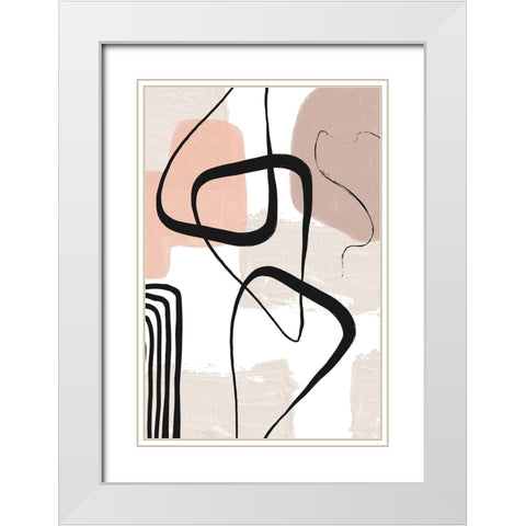 Smooth Shapes 1 White Modern Wood Framed Art Print with Double Matting by Ann Moss, Sally