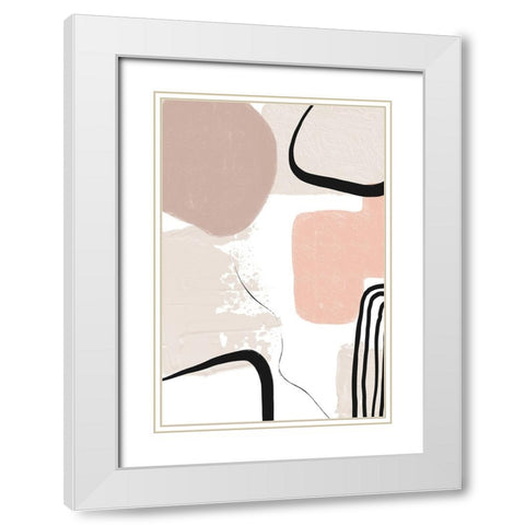 Smooth Shape 2 White Modern Wood Framed Art Print with Double Matting by Ann Moss, Sally