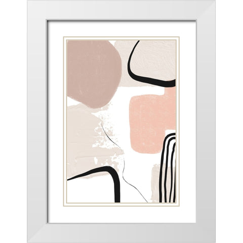 Smooth Shape 2 White Modern Wood Framed Art Print with Double Matting by Ann Moss, Sally