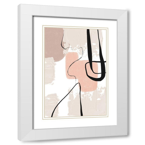 Smooth Shapes 3 White Modern Wood Framed Art Print with Double Matting by Ann Moss, Sally
