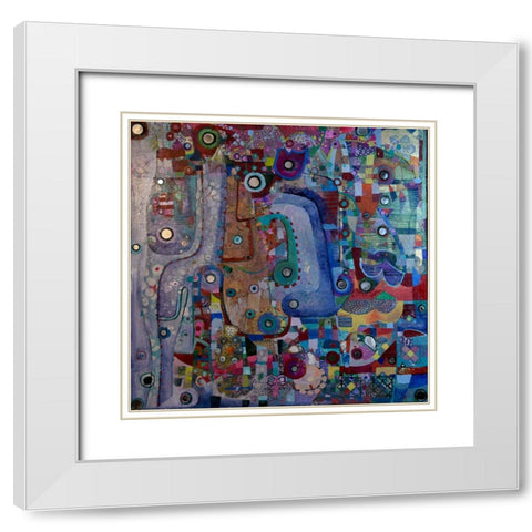 Indigo Mirror White Modern Wood Framed Art Print with Double Matting by Loebelsohn, Alise