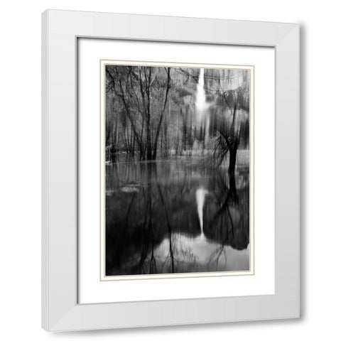 Yosemite Falls White Modern Wood Framed Art Print with Double Matting by Berry, Jerry