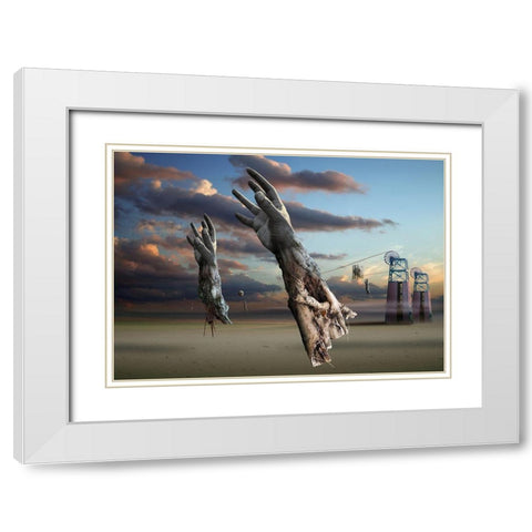 Untitled White Modern Wood Framed Art Print with Double Matting by Penchev, Radoslav